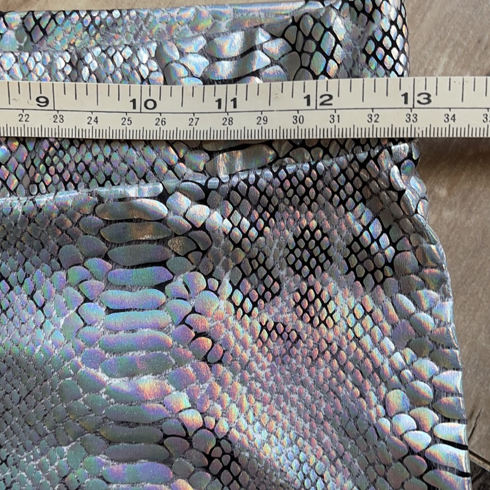 Disco Pants, Snakeskin Print Shiny Leggings - Picture 9 of 9